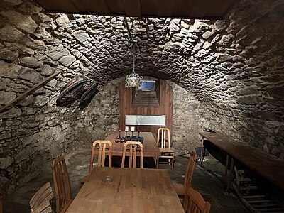 mittelalterlicher Keller in Bad Leonfelden, Hauptplatz 13, den wir nach Kontakt mit dem pensionierten Tierarzt von Leonfelden besichtigen durften