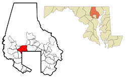 Location of Pikesville, Maryland
