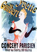 Jules Chéret, Yvette Guilbert, 1891 Art Nouveau poster for the famous Parisian chanteuse
