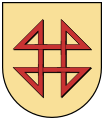 Wappen von Hausgereut (Rheinau, Baden):[7] Hausmarke mit Dreiecken statt Schleifen