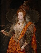 The Rainbow Portrait of Queen Elizabeth I. Later portraits of Elizabeth layer the iconography of empire—globes, crowns, swords and columns—and representations of virginity and purity.