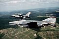 F-4G 480th TFS with F-16C 52nd TFW in flight 1989