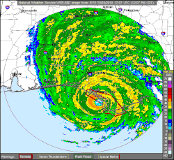 Looping radar animation showing the hurricane