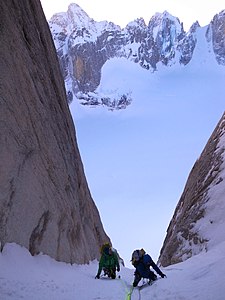 Shadows-Gletscher unterhalb der Kletterroute Hypa Zypa Couloir