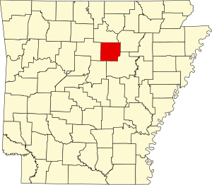 Map of Arkansas highlighting Cleburne County