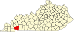 State map highlighting Trigg County