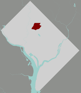 Map of Washington, with Petworth highlighted