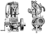 Panhard et Levassor water-cooled 2-cylinder automobile engine, circa 1900