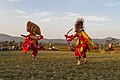 Chhau Mask dance parforming in the field