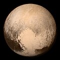 Pluto photographed by the New Horizons spacecraft on 13 July 2015