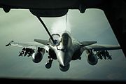 French Rafale receives fuel from a KC-10