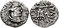 Coin of Rajuvula with Greek legend and Athena Alkidemos.