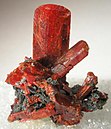 Cluster of realgar crystals from Getchell Mine, Adam Peak, Potosi District, Humboldt County, Nevada, United States