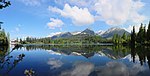 Lake Strbske Pleso with Tatra Mountains in the background
