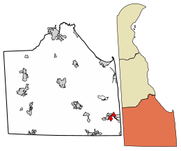 Location of Ocean View in Sussex County, Delaware.