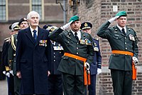 Knights of the Military William Order Kenneth Mayhew, Major Marco Kroon and Lieutenant Colonel Gijs Tuinman, the last both wearing the special dress uniform.