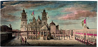Plaza Mayor de México (today Plaza del Zócalo), 1830 by Theubet de Beauchamp