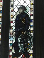 Warden in Bristol Cathedral window