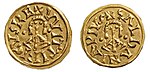 Visigothic coin of the king Witteric minted in Saldaña