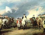 Die Kapitulation von Lord Cornwallis bei Yorktown.
