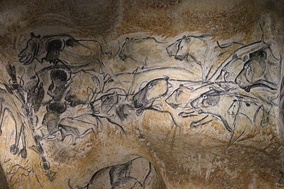 Aurignacian lions, rhinos, and bison at Chauvet Cave, France