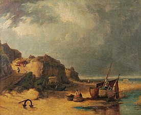 Robert Ladbrooke, Beach Scene, Mundesley, Norfolk (undated), Norfolk Museums Collections