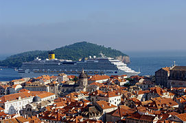 Cruise ship in Dubrovnik.