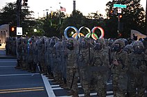 Georgia National Guard forming a shield wall in Atlanta, June 1