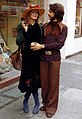 woman in blue suede Biba boots, Kings Road, London, 1971