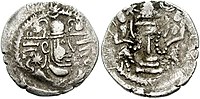 Indo-Sasanian coin, Rajputana. Imitating Peroz I. Circa 10th century.