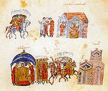 The armies of Michael I (below) and Krum (above) prepare for battle after negotiations failed.