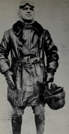 A photograph of Fiorello La Guaria wearing an aviator uniform, 1917