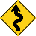 W1-5 (L) Winding road, first to the left