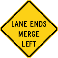 W9-2L Lane ends merge left