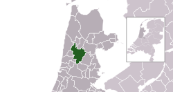 Highlighted position of Alkmaar in a municipal map of North Holland