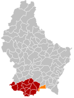 Lage von Frisingen im Großherzogtum Luxemburg