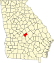 State map highlighting Bleckley County