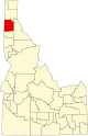 State map highlighting Kootenai County
