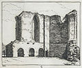 Architectural plan of Monmouth Castle, black and white print, from engraving, 1801