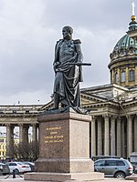Orlovsky's statue of Michael Barclay de Tolly in front of the Kazan Cathedral