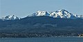 Copper Mountain (left), Mount Ellinor centered, Mount Washington (right) seen from the southeast on Hood Canal.