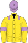 Yellow, mauve epaulets, armlets and cap