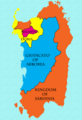The political situation in Sardinia after 1324 when the Aragonese conquered the Pisan territories of Sardinia, which included the defunct Judicate of Cagliari and Gallura.