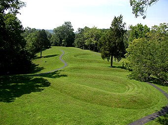 A Fort Ancient effigy mound: Serpent Mound in Ohio, U.S.