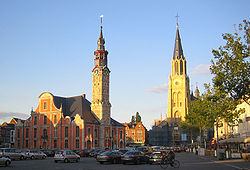 Market Square with eighteenth-century City Hall, Church of Our Lady and abbey tower