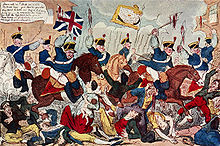 Caricature of the yeomanry at the Peterloo Massacre