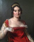Lady in red wearing a tiara (Private collection)