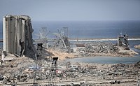 Zerstörungen im Hafen von Beirut nach der Explosion