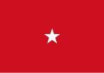 Red flag with one centered white five-point star