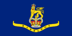 Flag of the Barbadian Governor-General featuring the St Edward's Crown